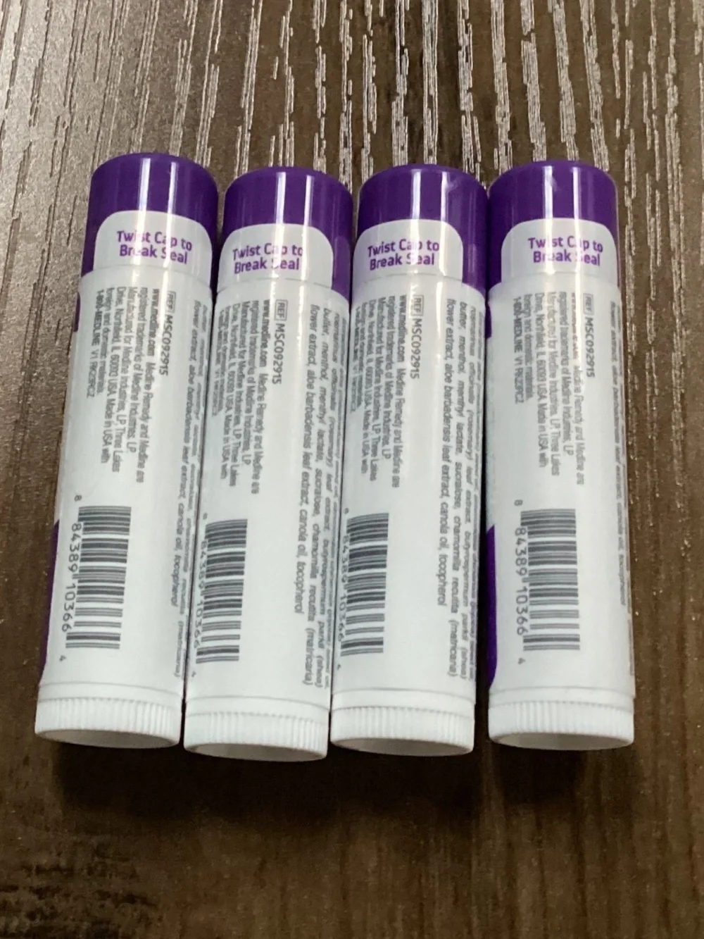 Medline Remedy Clinical Moisturize lip balm 4 pack New citrus-scented